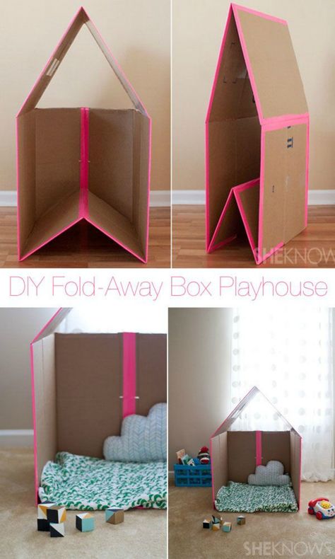 Recycle the fun even after the movie's over. Cardboard Box Playhouse, Cardboard Box Playhouse Diy, Uppfostra Barn, Cardboard Play, Carton Diy, Diy Playhouse, Kids Rooms Diy, Cat Embroidery, Vans Shoe