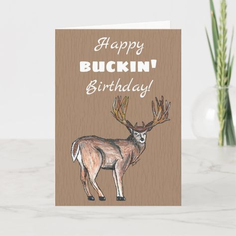 Hunting Happy Buckin Birthday Card #affiliate , #AFFILIATE, #Buckin#Birthday#Card#Shop Happy Birthday Hunting, Bf Birthday, Hunter Birthday, Deer Stamp, Deer Cards, Hunting Birthday, Hunting Quotes, Fishing Cat, Deer Illustration