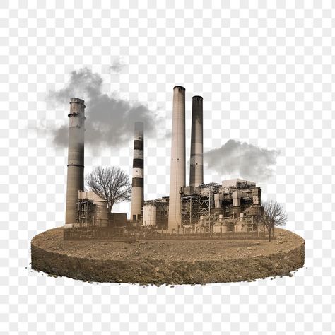 Air Pollution From Factories, Factory Pollution, Land Pollution, Industrial Pollution, Floating Island, Vintage Png, Air Pollution, Pollution, Transparent Background