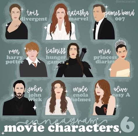 Enneagram 6 Characters, Enneagram Types As Characters, Enneagram Characters, Enneagram 6w5, 6 Enneagram, Type 5 Enneagram, Type 6 Enneagram, Enneagram 6, Enneagram 3