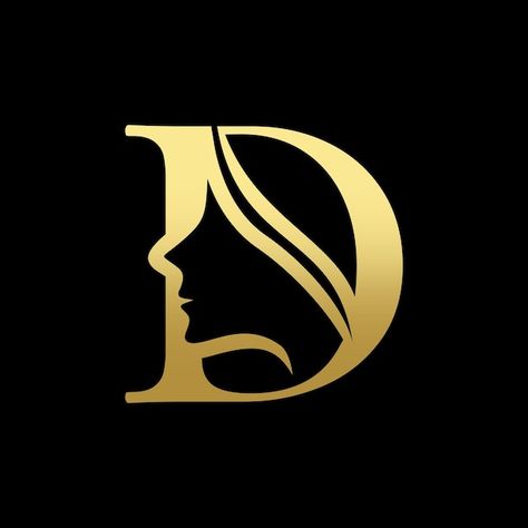 Logo Beauty Clinic, D Logo Design Letter, Hairstyle Logo, D Logo Design, Face Logo Design, Design Hairstyle, Letter D Logo, Hair Logo Design, Massage Logo