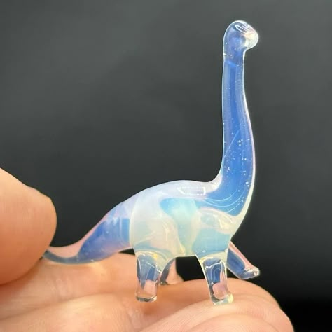 Blown Glass Animals, Glass Trinkets, Glass Dinosaur, Glass Miniatures, Glass Statue, Glass Things, Dinosaur Decor, Crystal Figurines, Glass Figurines