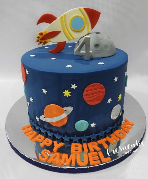 Rocket Ship Birthday Cake, Rocketship Cake, Rocket Birthday Cake, Rocket Ship Cake, Space Theme Cake, Rocket Birthday, Ship Cake, Beautiful Birthday Cakes, Space Rocket