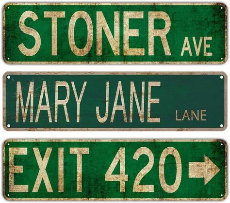 Jane Lane, Tin Sign Wall Decor, Grunge Room Decor, Chill Room, Text Logo Design, Grunge Room, Street Sign, Puff And Pass, Room Signs