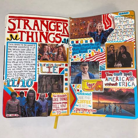 Stranger Things Drawings Season 4, Stranger Things Diary Ideas, Stranger Things Scrapbook Ideas, Sketch Ideas Stranger Things, Tv Show Scrapbook Ideas, Journal Ideas Stranger Things, Art Sketches Stranger Things, Stranger Things Journaling, Inside Out Journal