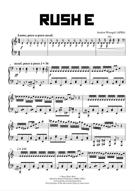 Rush E Piano, Easy Violin Sheet Music, Free Violin Sheet Music, Piano Songs Sheet Music, Sheet Music With Letters, Piano Sheet Music Letters, Piano Notes Songs, Violin Songs, Trumpet Sheet Music