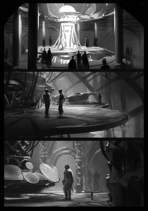 ArtStation - interior concept design, Sergey Grechanyuk Value Studies, Interior Concept Art, Value Painting, Environment Painting, Storyboard Illustration, Concept Art Tutorial, Trying My Best, Concept Art World, Landscape Concept