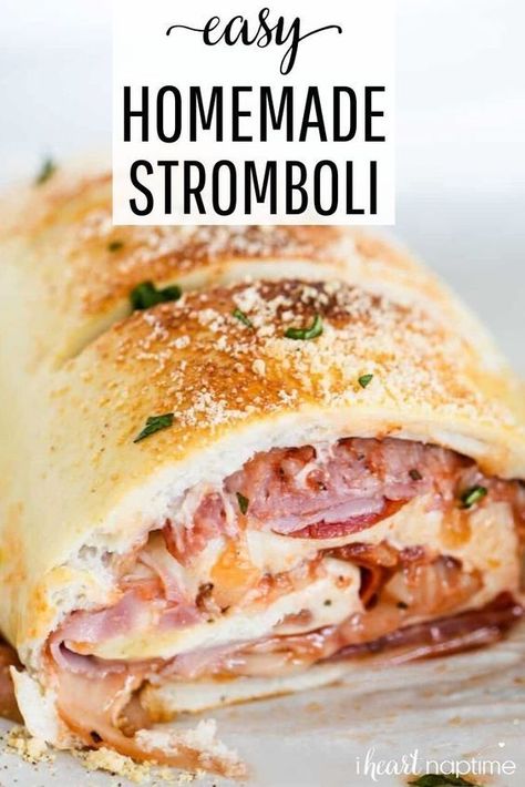 Easy Homemade Stromboli All Meat Pizza Recipes, Lunch Meat Stromboli, Quick And Easy Stromboli, Braided Food Ideas, Italian Calzones With Pizza Dough, Food Truck Ideas Recipes Most Popular, Ham Stromboli Recipe, Stromboli Recipe Easy Pillsbury Pizza Dough, Stromboli With Pizza Dough Pillsbury