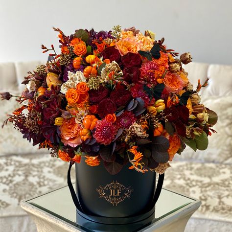 Orange And Black Flower Arrangements, Halloween Flower Bouquet, Autumn Flower Arrangements, Autumn Flower Bouquet, Flower Arrangements Ideas, Halloween Flower Arrangements, Fruit Flower Basket, Floral Art Arrangements, Send Flowers Online