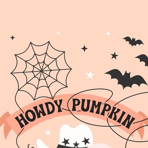 Danielle Chandler ✿ Freelance Artist & Surface Pattern Designer on Instagram: "Howdy, pumpkin! 🎃🤠

Let’s boogie-oogie on down to the haunted hayride. 🕸️ 

A fun Halloween illustration with the western and cowboy trend (I think I like the web lasso the most). Do you think it would be a cute greeting card?" Howdy Pumpkin, Haunted Hayride, Halloween Illustration, Freelance Artist, Surface Pattern Design, Surface Pattern, Halloween Fun, You Think, Greeting Card