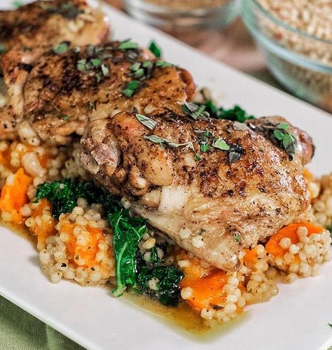 Chicken With Sweet Potatoes, Sorghum Recipes, Zaatar Recipe, Lectin Free Foods, Fall Feast, Work Recipes, Sweet Potato Kale, Seared Chicken, Lectin Free