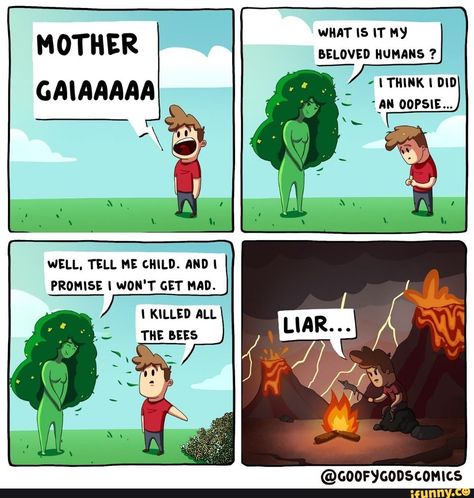 Goofy Gods Comics, Nature Comic, Mother Gaia, Great Memes, Online Comics, Minecraft Memes, Short Comics, Gaming Memes, Cute Comics