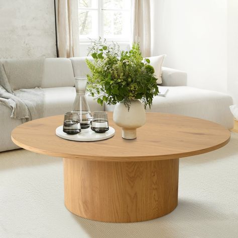 Circular Coffee Table, Pedestal Coffee Table, Oversized Furniture, Round Wood Coffee Table, Coffee Table Legs, Wood Pedestal, Solid Mango Wood, Modern Round, Rectangular Dining Table