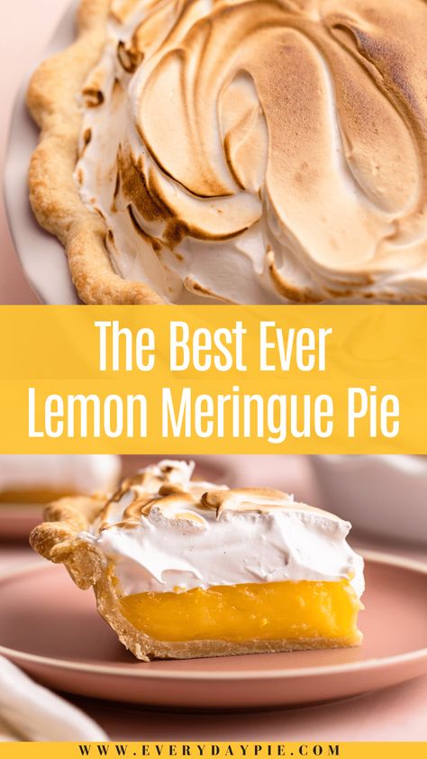 Pie Meringue, Best Lemon Meringue Pie, Dessert Lemon, Toasted Meringue, Meringue Topping, Homemade Pie Crust, Meringue Pie Recipes, Sweet Cooking, Lemon Filling