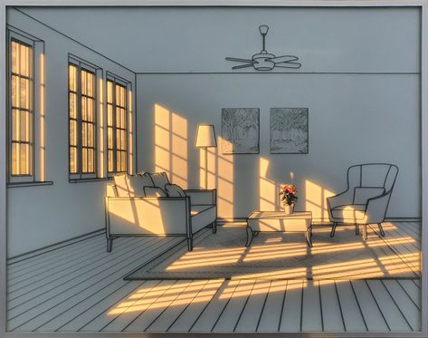 Light Painting Template, Room Sketch, Shadow Architecture, Interior Reference, Light And Shadow Photography, Light Drawing, Window Shadow, 귀여운 음식 그림, Window Drawing