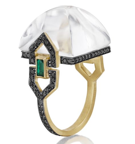 Doryn Wallach rock crystal cocktail ring #BrittsPick | JCK On Your Market Rock Crystal Jewelry, Black Diamonds, Bling Rings, Art Deco Jewelry, Sea Glass Jewelry, Rock Crystal, Ring Vintage, Cocktail Ring, Modern Jewelry