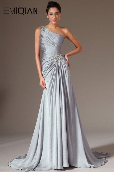 Grey Evening Dresses, Mermaid Evening Gown, Wedding Reception Dress, Dress One Shoulder, فستان سهرة, Mermaid Evening Dresses, Reception Dress, Stylish Wedding, Mermaid Fashion