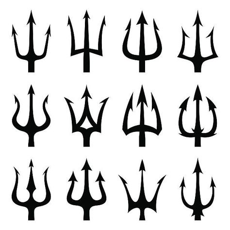 Percy Jackson Tattoo, Trident Tattoo, Poseidon Trident, Poseidon Tattoo, Muster Tattoos, Shiva Tattoo, Mythology Tattoos, Pencak Silat, Greek Tattoos