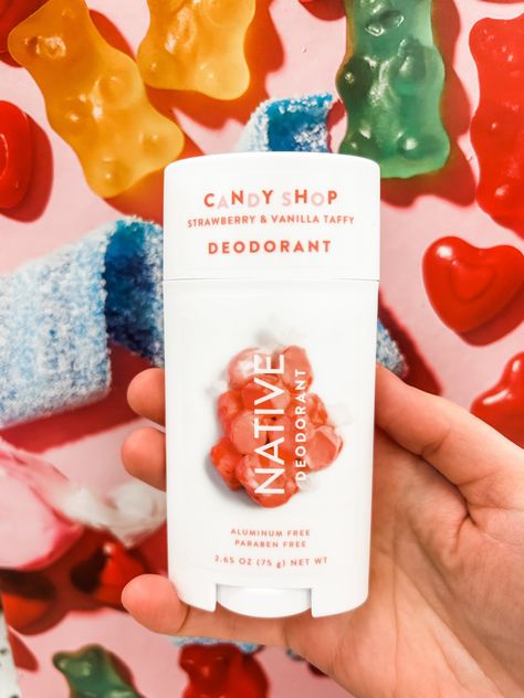 Click the photo to shop this limited edition clean deodorant by Native! 🍓#commissionlink #cleanbeauty #cleandeodorant #candyaesthetic #candy #strawberry #beautyproducts #shopthepin Strawberry Deodorant, Deodorant Photography, Native Candy Shop, Native Deodorant Candy, Native Body Wash Candy Cane, Native Candy Cane Shampoo, Native Candy Cane Body Wash, Deodorant Strawberry, Candy Body Wash