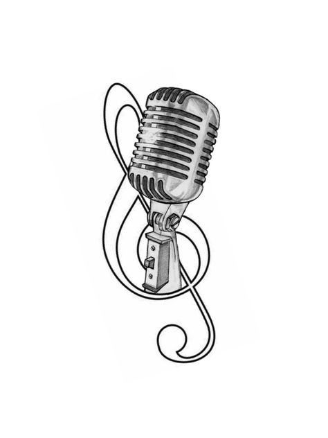 Old Microphone Tattoo, Mic Tattoo Design, Microphone Doodle, Old School Microphone, Mic Tattoo, Microphone Drawing, Dj Tattoo, Filler Tattoos, Microphone Tattoo