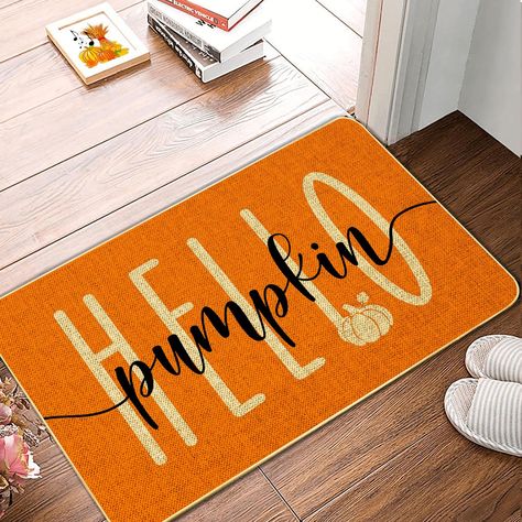 Outdoor Indoor Patio Entrance Door Mats Low Profile Non Slip Outside Inside Floor Mat Rugs for Home Decor 29x 17Inch. 500+ bought in past month. Amazon Fall Decor, Fall Doormat, Farmhouse Outdoor, Pumpkin Door, Fall Door Decorations, Indoor Mat, Indoor Door Mats, Indoor Doors, Hello Pumpkin