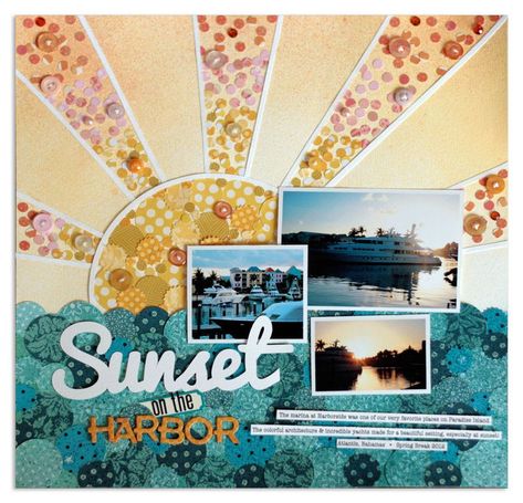 Summer Scrapbook Layouts, Beach Scrapbook Layouts, Cruise Scrapbook, Vacation Scrapbook, Summer Scrapbook, Album Scrapbook, Wedding Scrapbook, Creative Memories, Scrapbook Page Layouts