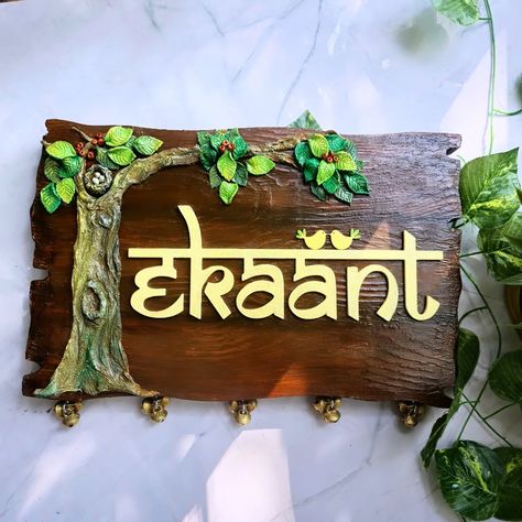 🌻𝗛𝗮𝗽𝗽𝗶𝗻𝗲𝘀𝘀 𝗛𝗼𝗺𝗲𝗺𝗮𝗱𝗲 🌻 Customized name plate orderwork done for a client with realistic looking tree made with airdry clay and faux wood grain effect 💐Let's spread happiness at week 177 of @happinesshomemadetour. Our tour is open for all home decor/diy/flatlay/garden/food/art&craft/product for small business accounts and runs every 𝗧𝗨𝗘𝗦𝗗𝗔𝗬 💐 ⭐We DO NOT accommodate any PRIVATE accounts.⭐ 🌸Team happiness homemade 🌸 @my.decor.palette @noveltyandinspire @homedecorbyarathi @home_heavenofmyeyes... Decor Palette, Name Plates For Home, Faux Wood Grain, Grain Effect, Small Business Accounting, Garden Food, Faux Wood, Home Decor Diy, Name Plate