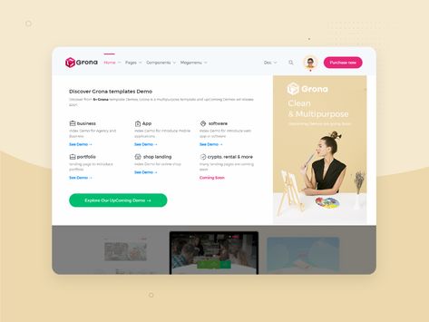 Mega Menu Dropdown | Desktop View by Grona on Dribbble Megamenu Design, Mega Menu Design, Menu Bar Design Website, Mega Menu Ui, Website Mega Menu Design, Website Menu Design, Frame Website, Website Navigation Bar, Navigation Bar Notion