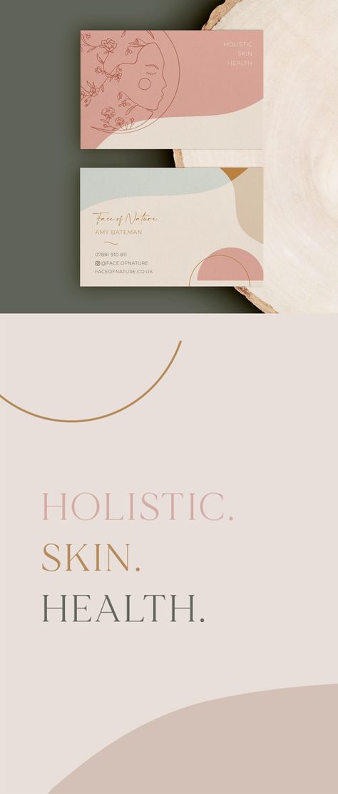 Natural Business Cards, Wellness Business Cards, Esthetician Branding Colors, Reiki Business Cards, Skincare Logo Design Inspiration, Skin Branding, Crystal Branding, Health And Wellness Logo Design, Health Branding