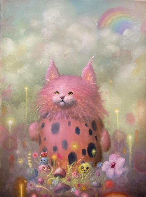 Pop Surrealism Cat Print Psychedelic Cute - Etsy UK Art Mignon, Big Eyes Art, Kids Imagination, Surrealism Painting, Pretty Drawings, Pop Surrealism, Canvas Signs, Trippy Art, Surreal Art