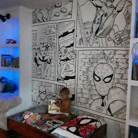 Sharpie Paint Pen Wall, Anime Wall Mural, Spiderman Wall Painting, Graffiti Bedroom, Disney Mural, Doodle Wall, Sharpie Paint Pens, Interior Murals, Dragon Ball Painting