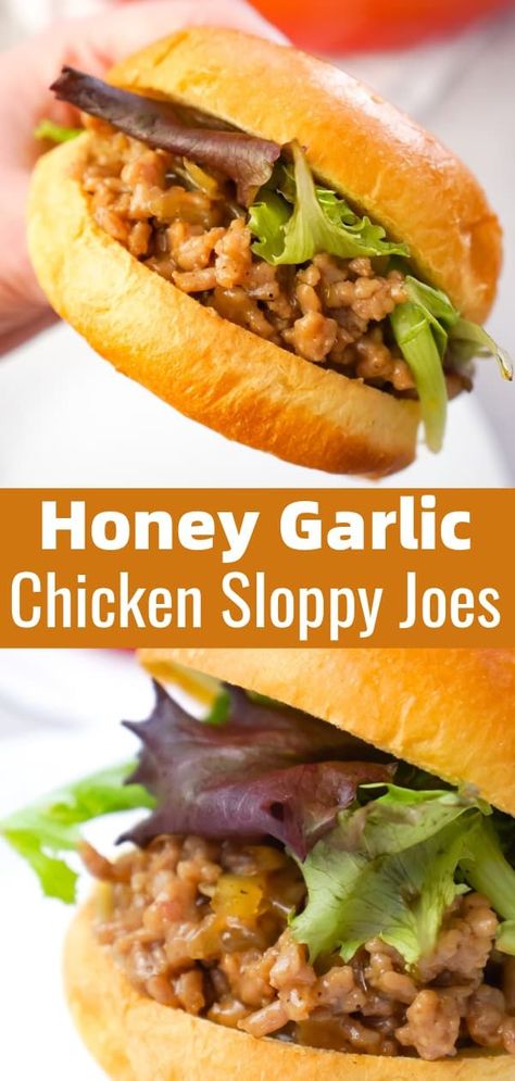 Ground Chicken Recipes Healthy, Chicken Sloppy Joes, Ground Chicken Recipes, Sloppy Joes Recipe, Weeknight Dinner Recipes Easy, Honey Garlic Chicken, Chicken Tikka Masala, Brioche Buns, Weeknight Dinner Recipe