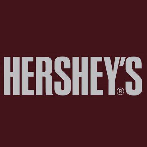 Hershey Logo. All of the letters in this text would fit perfectly into a rectangular shape. This could be to really drive home the shape of a Hershey's chocolate bar into the mind of the target audience. The gray color gives the logotype maturity and a sense of tradition. Hershey Logo, Chocolate Logo, Instant Win Games, Chocolate Maker, Famous Logos, Chocolate Brands, Hershey Chocolate, Visa Gift Card, Family Movie Night