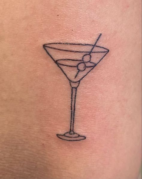 Martini Tattoo, Tiny Tats, Funky Tattoos, Petite Tattoos, London Tattoo, Fairy Tattoo, Poke Tattoo, Getting A Tattoo, Line Art Tattoos