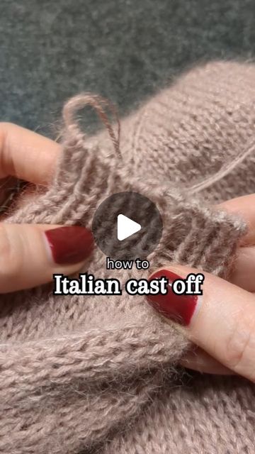 Stephanie | KNITS & CRAFTS & DIYS on Instagram: "How to do the Italian cast off 🧶 . . . . . #knittingtips #knittingtutorial #howtoknit #stricken #strik #strikk #italiancastoff" Cast On Knitting Tutorials, How To Cast Off Knitting, How To Cast Off In Knitting, Italian Cast Off Knitting, Casting Off Knitting How To, Cast On Methods Knitting, Knitting Cast Off Methods, Casting Off Knitting, Cast On Knitting