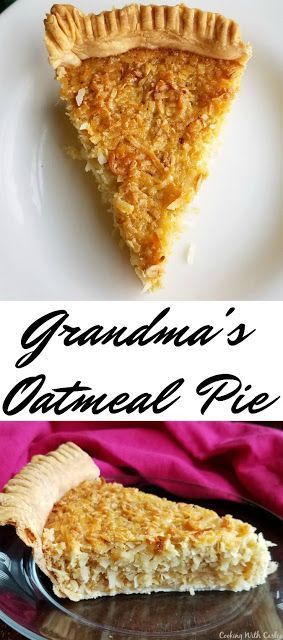 Oatmeal Pie Recipe, Recipe For Oatmeal, Oatmeal Pie, Baking Pies, Blogger Ideas, Coconut Oatmeal, Apple Strudel, Coconut Pie, Coconut Desserts