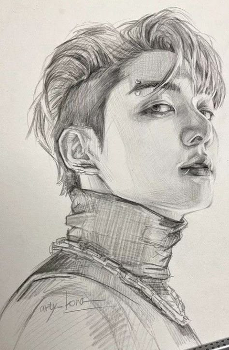 Jungkook Drawing, Bts Sketch, Sketch Images, Realistic Sketch, Pencil Sketch Images, Art Photography Portrait, Anime Drawing Books, Portraiture Drawing, Meaningful Drawings