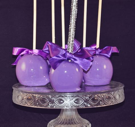 Quince Dessert Table, Lilac Quince, Euphoria Themed Party, 15 Party Ideas Quinceanera, Purple Sweet 16, 16th Birthday Party Ideas, 15 Party Ideas, Sweet 15 Party Ideas Quinceanera, Candied Apples