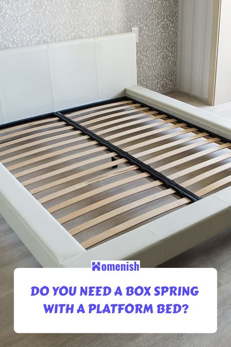 Platform beds are often sold without box springs, but that doesn't mean you can't use one. In fact, many people prefer to use a box spring with their platform bed. Box springs can provide extra support and comfort for your mattress, and they can also help to extend the life of your mattress. Bed With Box Spring, Ikea Bed Frames, Malm Bed, Bed Box, Box Spring Cover, Home Design Magazines, Box Springs, Tiny House Community, Ikea Bed