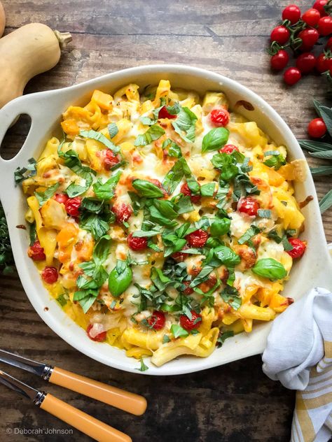 Butternut Squash, Chicken & Pasta with Sage and Cherry Tomatoes Diced Butternut Squash, Pasta With Grilled Chicken, Butternut Squash Chicken, Chicken Butternut Squash, Butternut Squash Recipes Pasta, Whole Grain Pasta, Grilled Chicken Pasta, Winter Squash Recipes, Italian Chicken Pasta