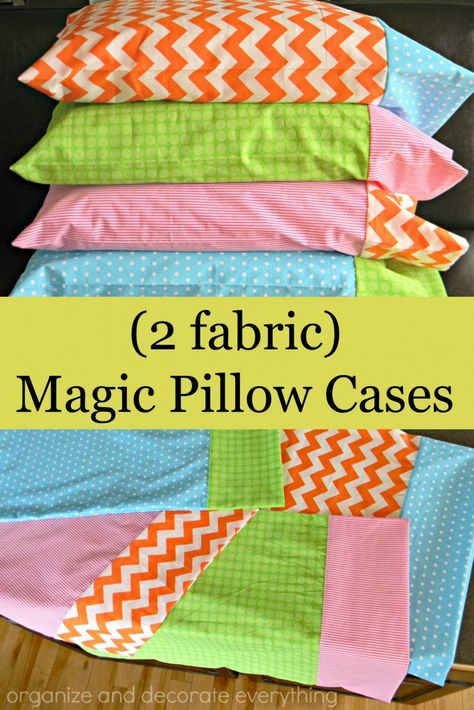 Magic Pillowcase, Sewing Pillow Cases, Pillow Cases Tutorials, Magic Pillow, Fabric Pillows, Diy Sy, Pillow Cases Diy, Costura Diy, Pillowcase Pattern