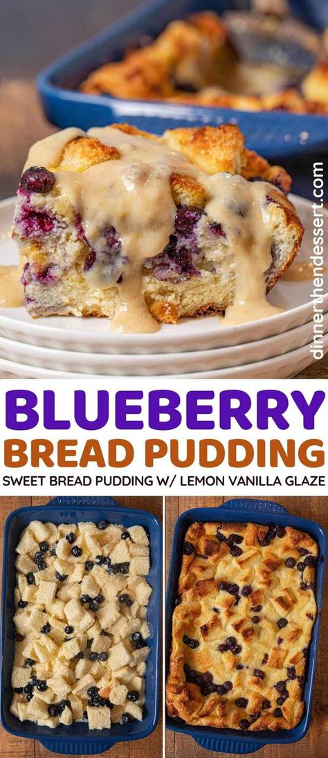 Lemon Bread Pudding Recipe, Easy Cheesecakes, Lemon Bread Pudding, Berry Bread Pudding, Valentine's Cakes, Blueberry Bread Pudding, Nutella Pie, Best Bread Pudding Recipe, Blueberry Pudding