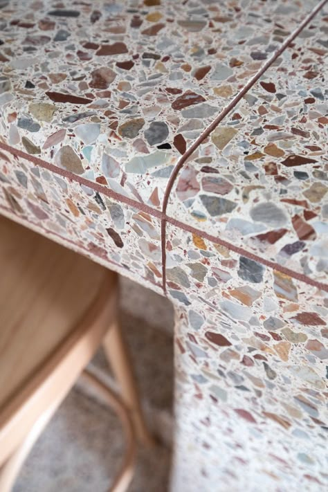 Rosaio Colour Of The Year 2023, Terrazzo Bar, Terrazzo Kitchen, Tiles Terrazzo, Pantone Colour Of The Year, Colour Study, Kitchen Benchtops, Joinery Details, Terrazzo Tile