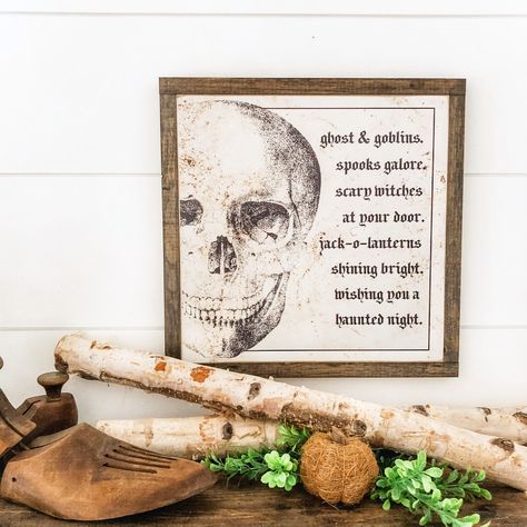 Halloween Signs And Sayings, Signs For Halloween, Signs And Sayings, Nebraska City, Halloween Wood Signs, Fall Wood Signs, Spooky Halloween Party, Farmhouse Wood Sign, Watercolor On Wood