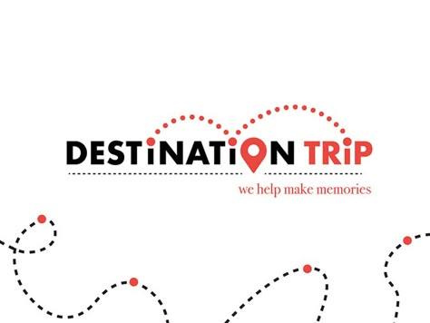 Destination Trip Logo by Pratik Doshi Branding and Identity design Road Trip Logo Design, Destination Logo Design, Destination Graphic Design, Road Trip Design, Journey Graphic Design, Road Trip Logo, Trip Moodboard, Travel Logo Design Ideas, Travel And Tours Logo