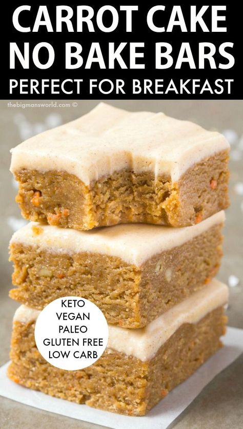 Carrot Bake, No Bake Breakfast, Carrot Cake Breakfast, Raw Carrot Cake, Cake No Bake, Keto Quiche, Carrot Cake Bars, Cake Breakfast, Low Carb Brownies