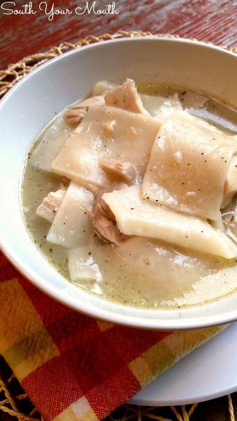 Nanny’s Chicken and Dumplings | South Your Mouth | Bloglovin’ Flat Dumplings Recipe, Chicken And Dumplin Recipe, Dumplin Recipe, Homemade Dumplings Recipe, Chicken And Pastry, Chicken N Dumplings, South Your Mouth, Chicken Dumplings Recipe, Southern Chicken