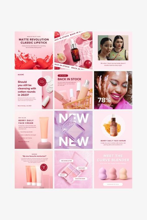 Rosette Social Media Posts Instagram Content Template, New Product Instagram Post, Lash Social Media, Content Instagram Ideas, Products Social Media Post, Aesthetic Ads, Giveaway Aesthetic, Social Media Post Design Ideas, Social Media Templates Design