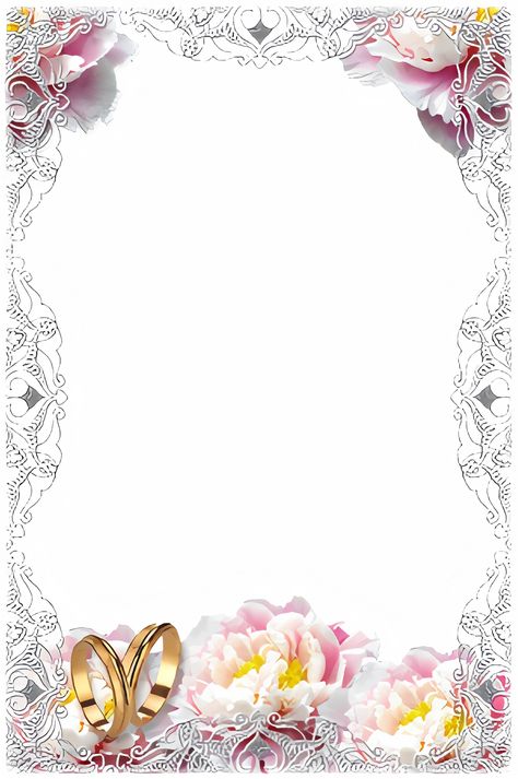 Wedding Frames Design, Frame Wedding Photos, Wedding Frame Background, Wedding Frame Design, Wedding Background Design, Wedding Invitation Frame, Wedding Card Ideas, Two Wedding Rings, Simple Wedding Invitation Card