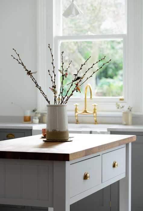 Small Kitchen Inspiration, Kitchen Prep Table, Big Pots, Build My Own House, Prep Table, Devol Kitchens, Galley Kitchens, Shaker Style Cabinets, Kitchen Prep